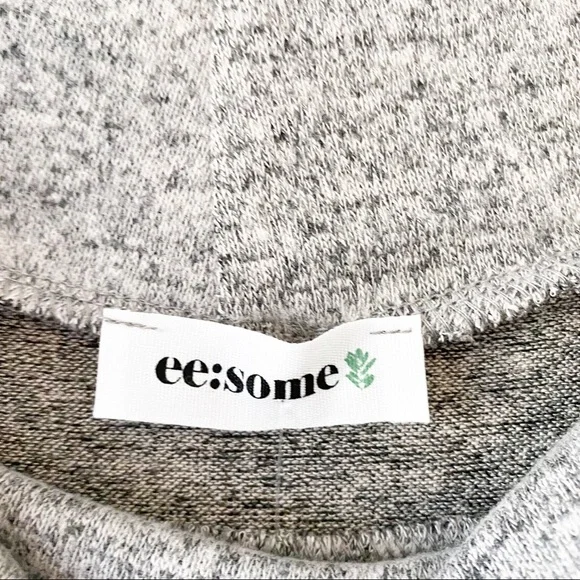 NWT EE:SOME varsity off the shoulder gray long sleeve shirt - Picture 8 of 8